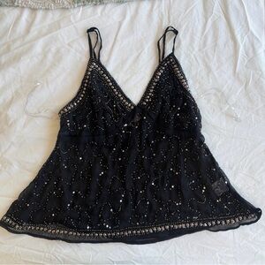 Live 4 Truth Black Beaded V-Neck Camisole